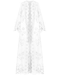 Dolce & Gabbana - Cotton Robe Coat With Macramé Embroidery - Lyst