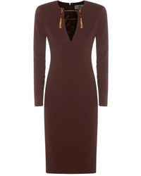 Elisabetta Franchi - Tassel-Embellished Long-Sleeve Dress - Lyst