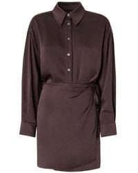 Pinko - Wrap-Style Long-Sleeve Shirt Dress - Lyst
