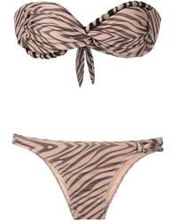 Amir Slama - Beaded Zebra-Pattern Bikini Set - Lyst