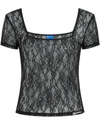 KARL LAGERFELD - Lace Square-Neck Blouse - Lyst