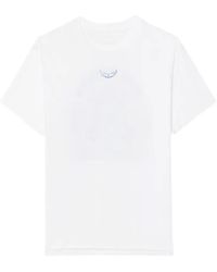 Zadig & Voltaire - Tommer Graphic-Print Rhinestone-Embellished T-Shirt - Lyst