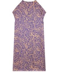 Dries Van Noten - Midikleid Aus Seide Mit Print - Lyst