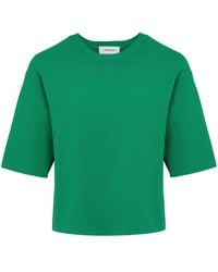 Yves Salomon - T-Shirt Crop En Maille - Lyst