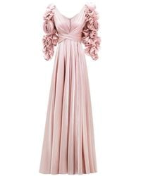 Gemy Maalouf - Floral Flared Maxi Dress - Lyst