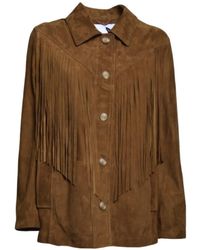 Blusotto - Fringed Leather Jacket - Lyst