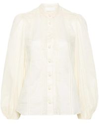 Zimmermann - Halliday Katoenen Blouse Met Afwerking Van Kant - Lyst