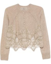Ermanno Scervino - Lace-Trimmed Cardigan - Lyst