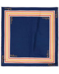 Mulberry - Logo-print Striped Silk Scarf - Lyst