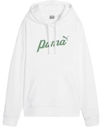 PUMA - Logo-Print Drawstring Hoodie - Lyst