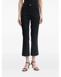 Benetton - Cropped Flared Trousers - Lyst