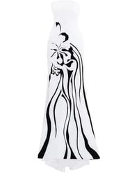 Saiid Kobeisy - Embroidered Strapless Padded Crepe Maxi Dress - Lyst