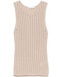 Patrizia Pepe - Lurex Open-Knit Tank Top - Lyst