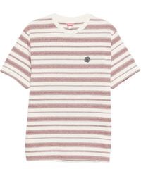 KENZO - Striped Flower-Appliqué T-Shirt - Lyst