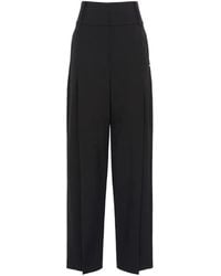Sportmax - Pantalon En Laine À Design Plissé - Lyst