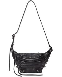 Balenciaga - Black Le Cagole Studded Belt Bag - Unisex - Lambskin - Lyst