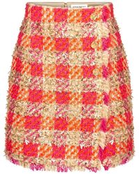 Nina Ricci - High-waisted Checked Tweed Miniskirt - Lyst