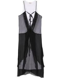 N°21 - Layered Silk Midi Dress - Lyst