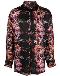 Tessitura - Chemise En Soie À Imprimé Serpent Numérique - Lyst