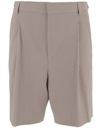 BOSS - Pressed Pleated Cotton Shorts - Lyst