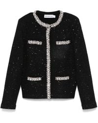 Self-Portrait - Cotton Wool Blend Sequin Jacket - Lyst