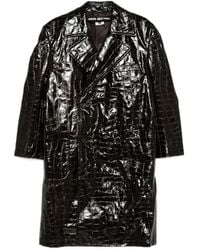 Junya Watanabe - Croc-Effect Double-Breasted Coat - Lyst