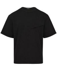 we11done - T-Shirt À Plis Creux Et Patch Logo - Lyst