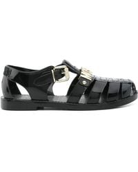 Moschino - Jelly Logo-Lettering Sandals - Lyst