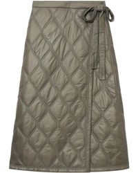 Ganni - Quilted Wrap Midi Skirt - Lyst