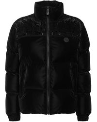Philipp Plein - Nylon And Suede Puffer Jacket Strass - Lyst