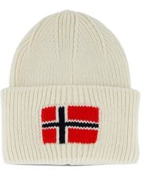Napapijri - Evei Flag-Intarsia Ribbed Beanie Hat - Lyst