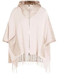 Herno - Cape Frangée À Capuche - Lyst