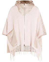 Herno - Capa con flecos y capucha - Lyst