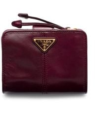 Prada - Small Leather Wallet - Lyst