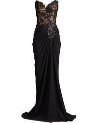 Tadashi Shoji - Schulterfreies Abendkleid Mit Stickerei - Lyst