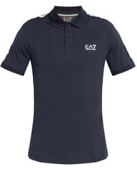 EA7 - Poloshirt Met Logostreep - Lyst