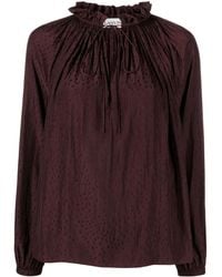 Lanvin - Ruffle-Detailed Flared Blouse - Lyst