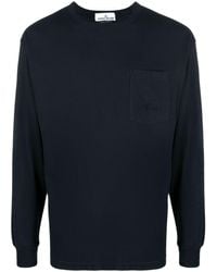 Stone Island - Logo-embroidery Cotton Jersey-sweatshirt - Lyst