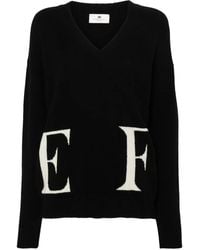 Elisabetta Franchi - Trui Met Intarsia Logo - Lyst