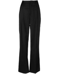 Tagliatore - High-waisted Pinstripe Flared Trousers - Lyst