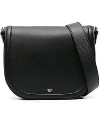 Fendi - Grained Leather Messenger Bag - Lyst