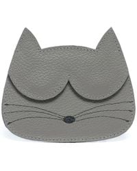 Sarah Chofakian - Leren Pasjeshouder Met Kattenprint - Lyst