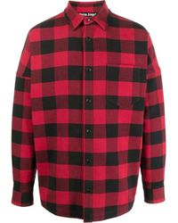 Palm Angels - Kariertes Hemd Mit Logo-Print - Lyst