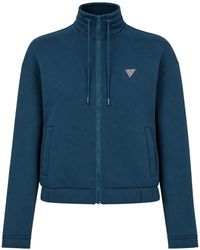 Guess - Hoodie Zippé À Logo Clouté - Lyst