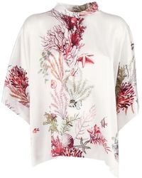 Shirtaporter - Blouse En Soie À Imprimé Graphique - Lyst