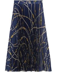 Versace - Pleated Skirt With Print - Lyst