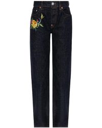 KENZO - Pantalon Wildflower À Coupe Droite En Coton - Lyst