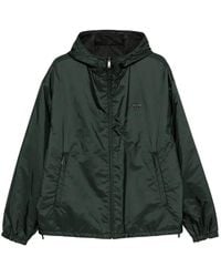 Prada - Logo-Plaque Hooded Jacket - Lyst