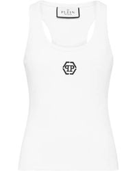 Philipp Plein - Ribbed Hexagon-Logo Tank Top - Lyst