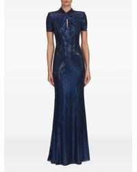 Self-Portrait - Rhinestone-Embellished Twist-Detail Maxi Dress - Lyst